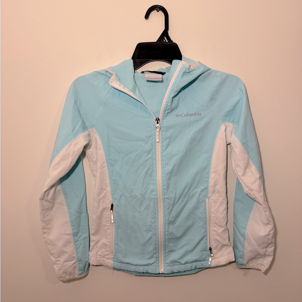 Columbia aqua children’s Wind/Rain Jacket sz 10/12